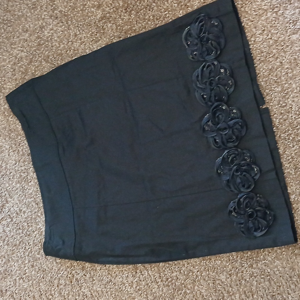 Event womens black floral cotton skirt size medium